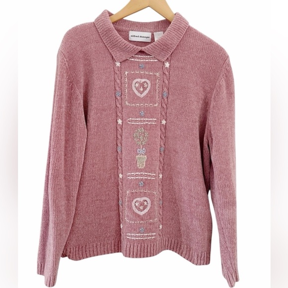 Alfred Dunner Sweaters - Alfred Dunner Rose Embroidered Turtleneck Sweater